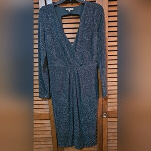 Charlotte Russe Emerald Green Sparkle Long Sleeve Dress